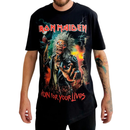 Camiseta Manga Curta Iron Maiden - Run For Your Lives World Tour