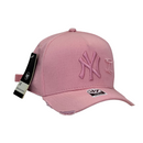 Boné Destroyed New York Yankees - Cor Rosa  Logo Rosa
