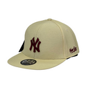 Boné Aba Reta New York Yankees - Cor Amarelo  Logo Vinho