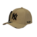 Boné Destroyed New York Yankees - Cor Marrom  Logo Preto