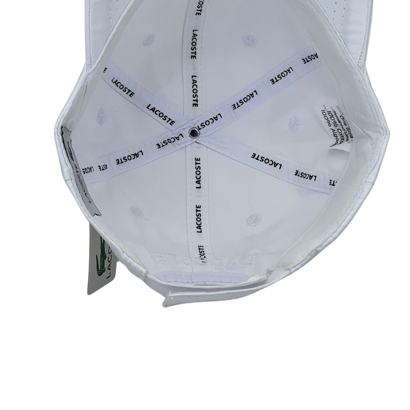 Boné Casual Lacoste Basic - Cor Branco  Logo Oficial