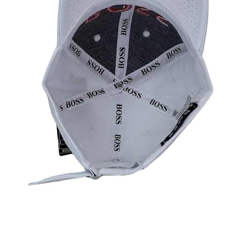 Boné Urbano Hugo Boss BOSS - Cor Branco  Logo Vermelho