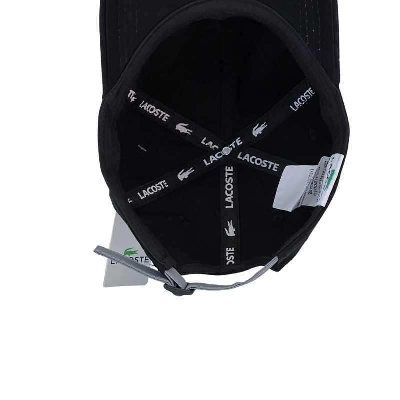 Boné Casual Lacoste GRIFE BIG - Cor Preto  Logo Cinza