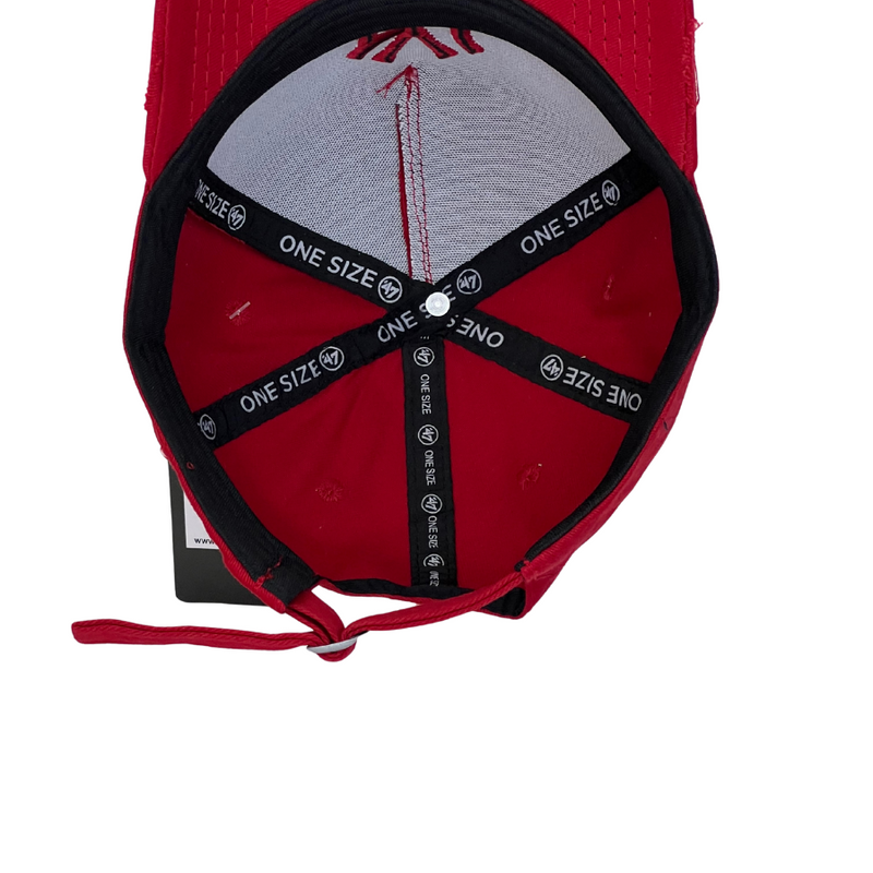 Boné Destroyed New York Yankees - Cor Vermelho  Logo Vermelho