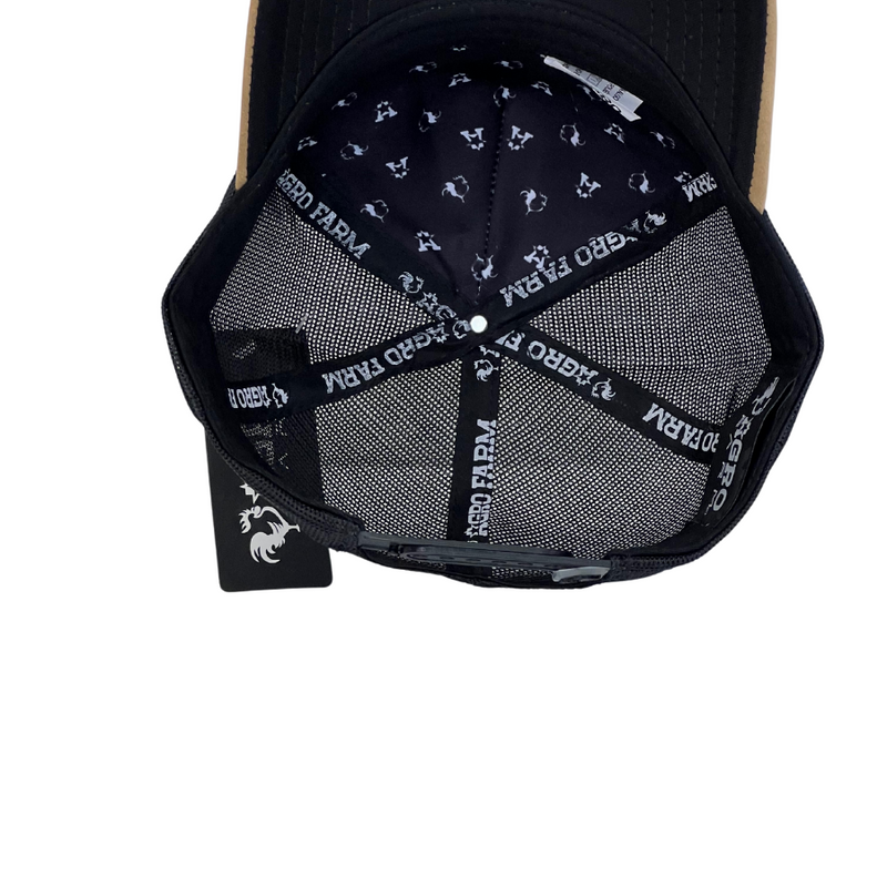 Boné Trucker Agro MODÃO - Cor Preto  Logo Marrom