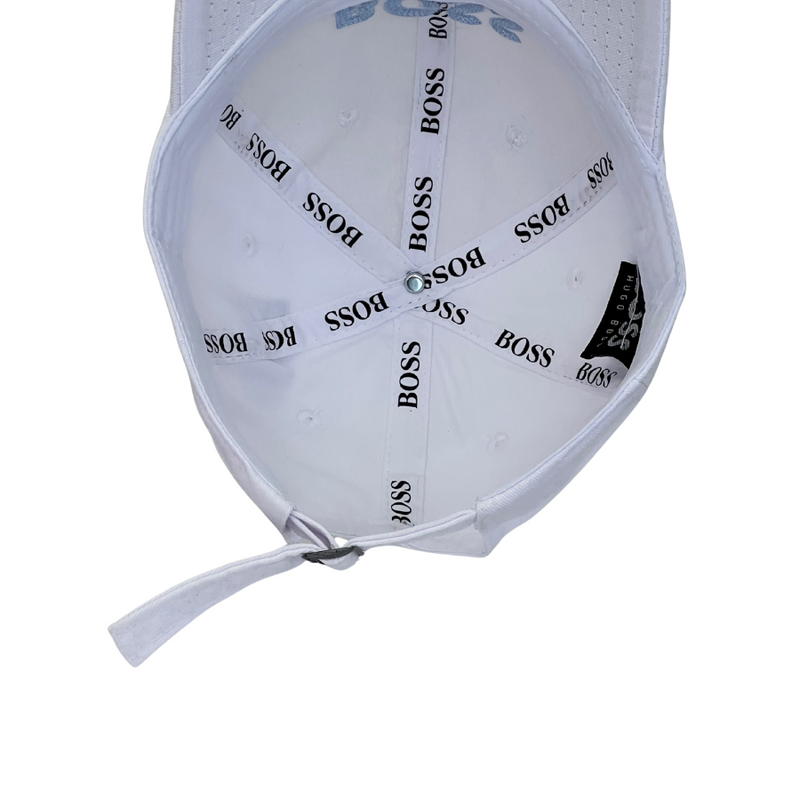 Boné Casual Hugo Boss BOSS MEDIUM - Cor Branco  Logo Azul Bebe