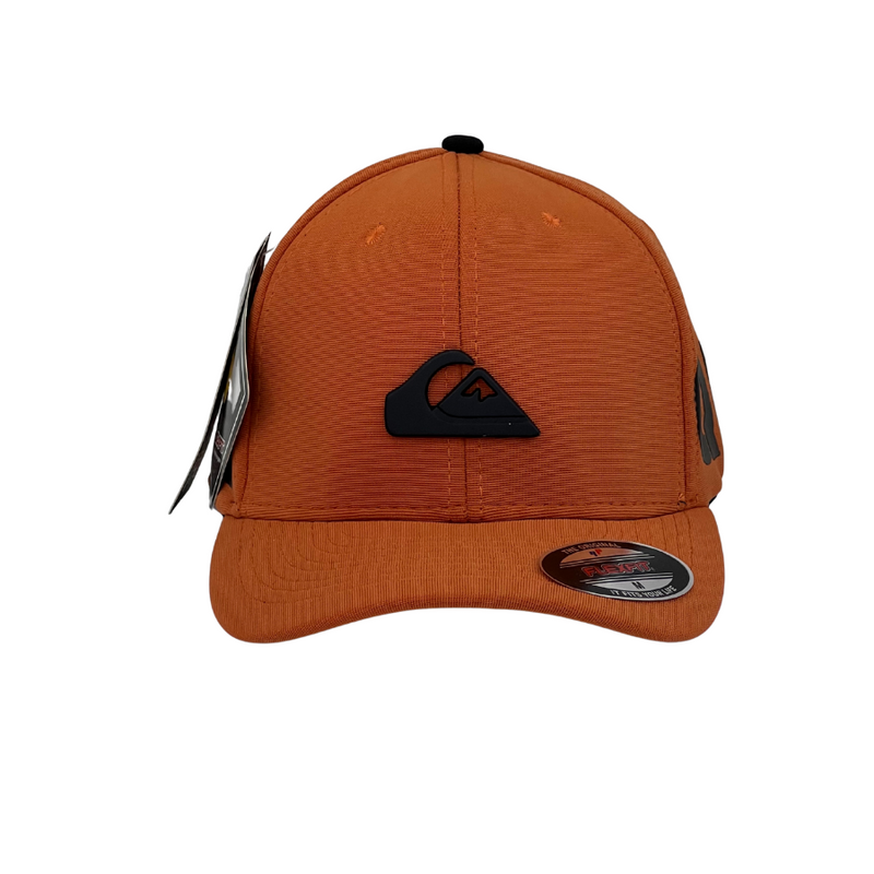 Boné Fitted Quiksilver Basic - Cor Laranja  Logo Preto
