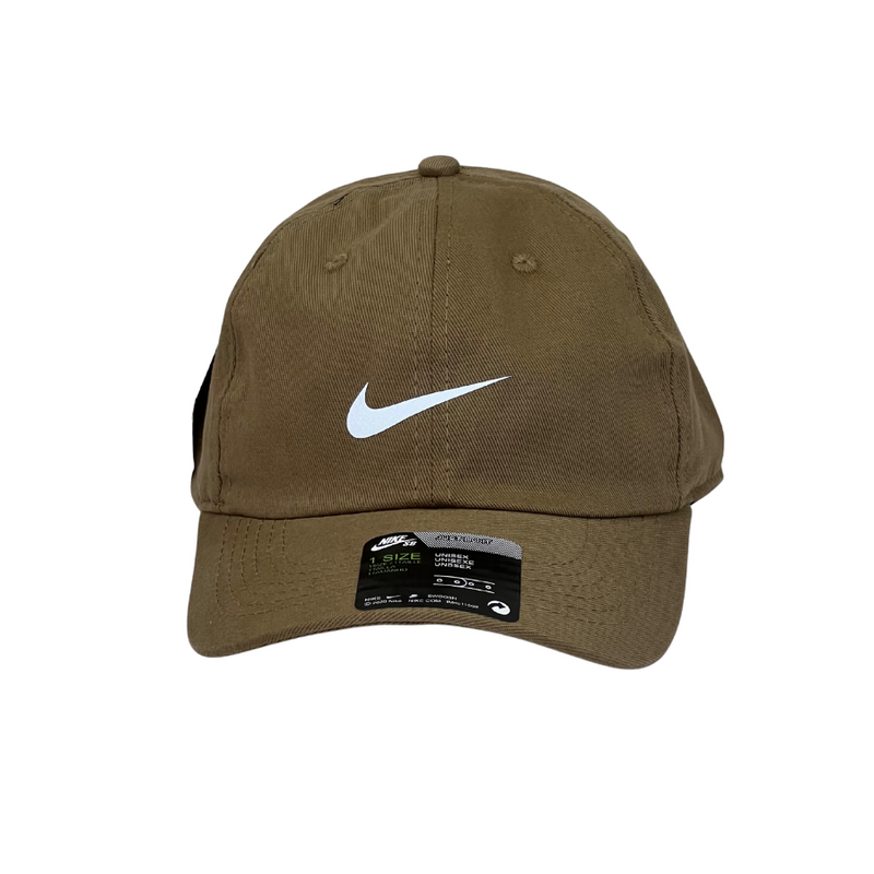 Boné Casual Nike Basics - Cor Marrom  Logo Cinza