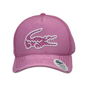 Boné Destroyed Lacoste Big Lacoste   - Cor Rosa  Logo Branco