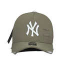 Boné Destroyed New York Yankees - Cor Bege  Logo Branco