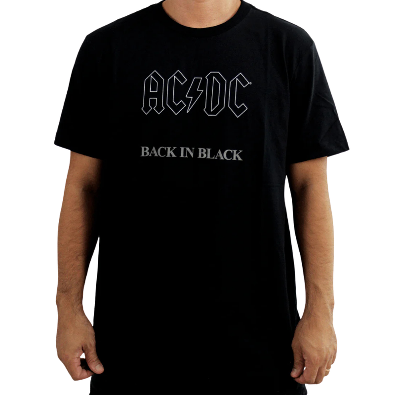 Camiseta Manga Curta ACDC - Back In Black Tape