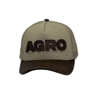 Boné Trucker AGRO Basic - Cor Bege  Logo Marrom