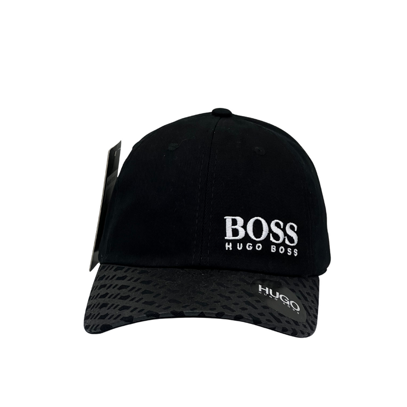 Boné Urbano Hugo Boss GRIFE 2 - Cor Preto  Logo Branco