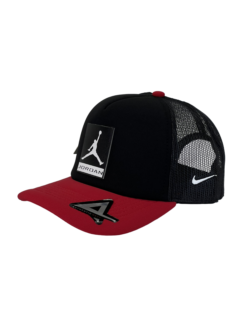 Boné Trucker Nike Jordan - Cor Preto & Vermelho Logo Original