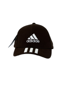 Boné Casual Adidas Basic Listras - Cor Marrom Logo Branco