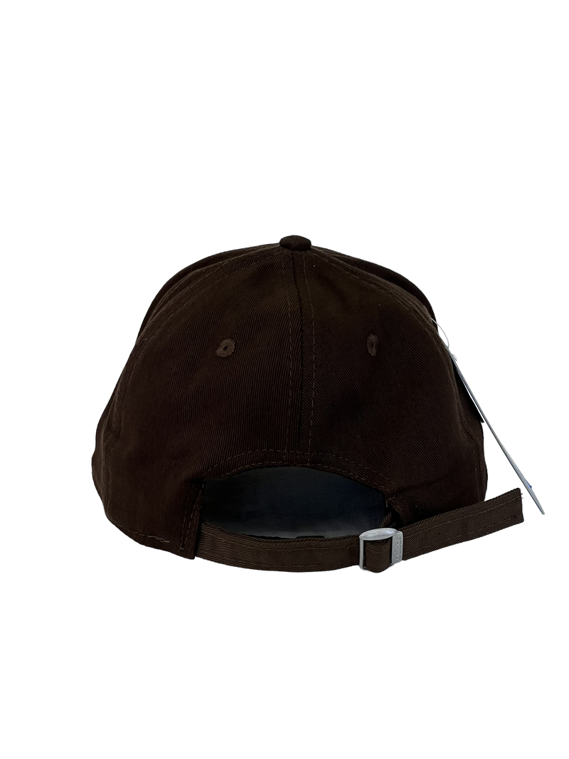 Boné Casual Adidas Basic Listras - Cor Marrom Logo Branco