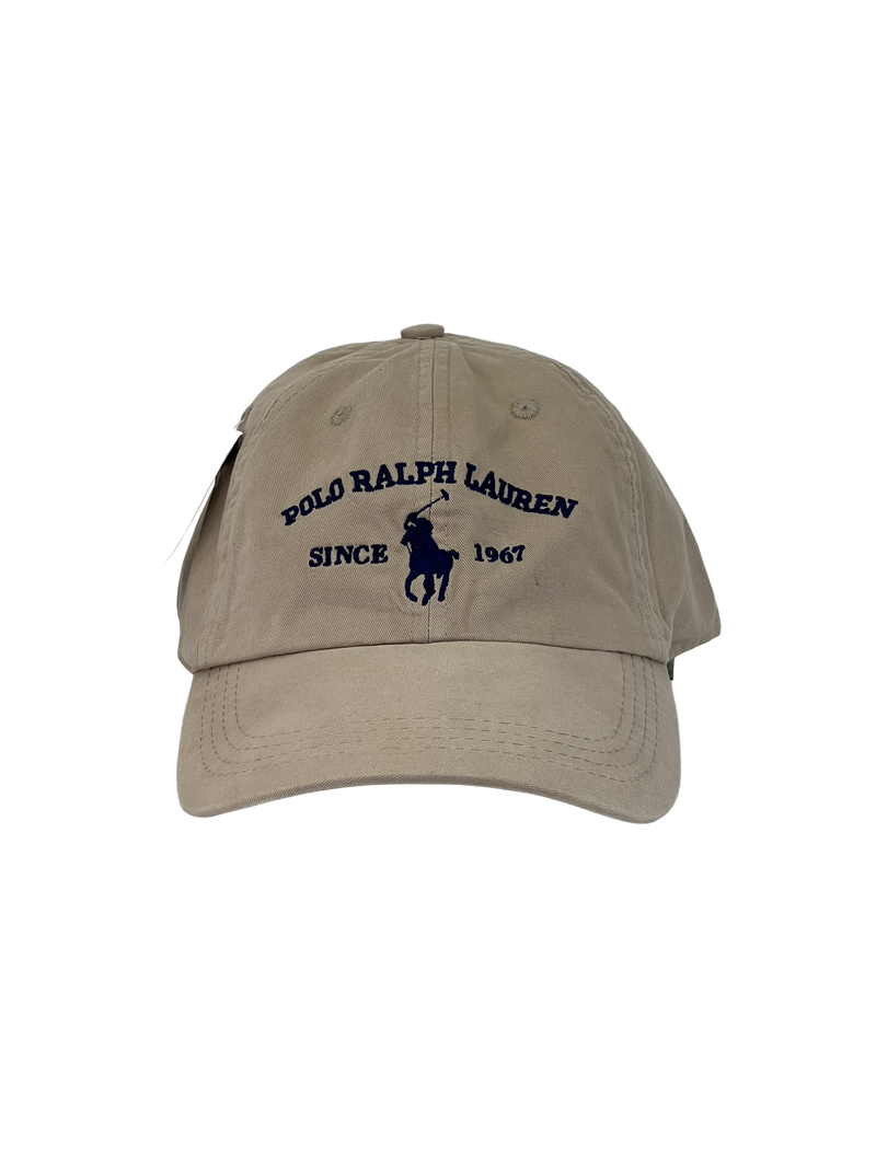 Boné Casual Polo Wear Classic - Cor Bege Logo Azul