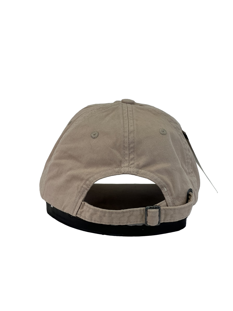 Boné Casual Polo Wear Classic - Cor Bege Logo Azul