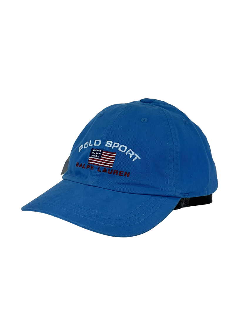 Boné Casual Polo Wear SPORT EUA - Cor Azul Claro Logo Branco