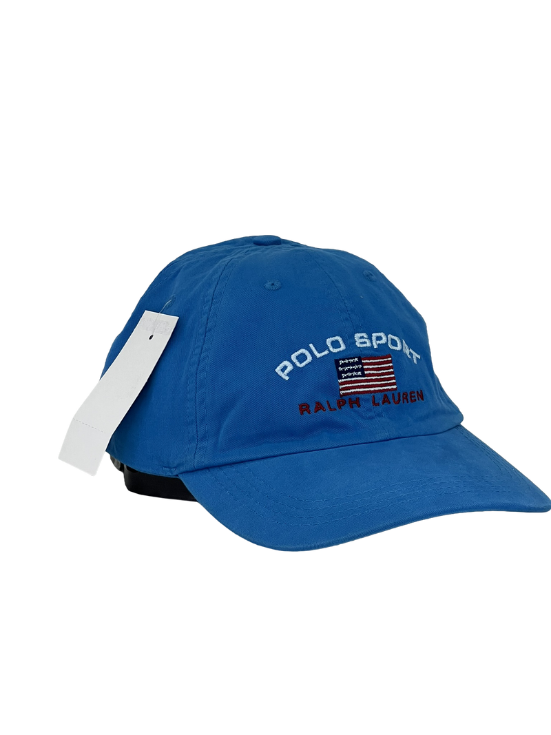 Boné Casual Polo Wear SPORT EUA - Cor Azul Claro Logo Branco