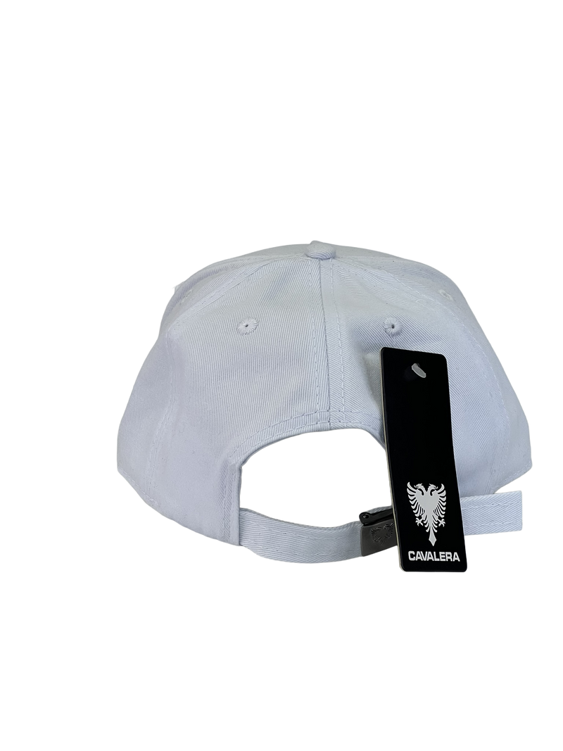Boné Destroyed Cavalera BIG - Cor Branco Logo Branco
