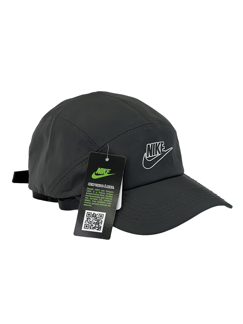 Boné Casual Nike Basic Two Letter & Logo - Cor Cinza Logo Branco