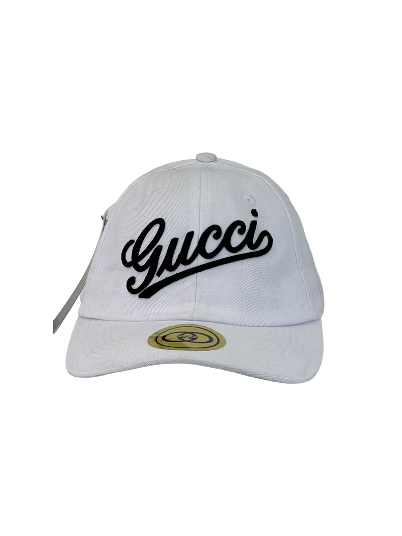 Boné Casual Gucci BIG - Cor Branco Logo Preto