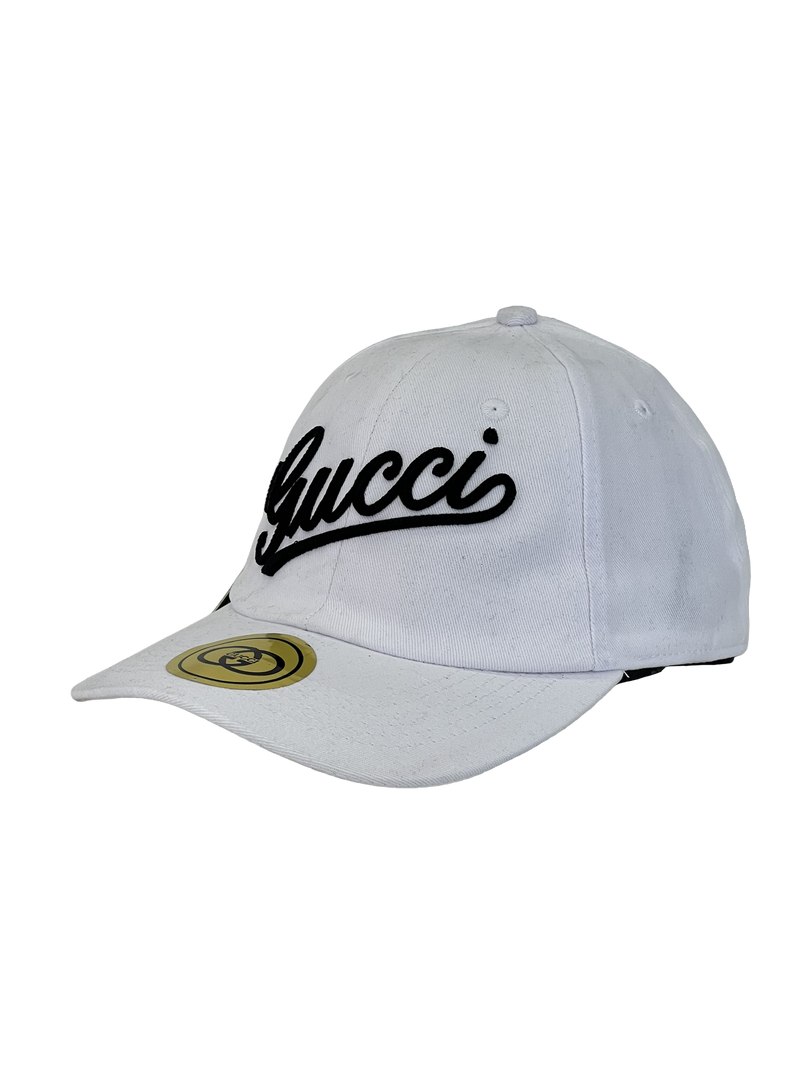 Boné Casual Gucci BIG - Cor Branco Logo Preto