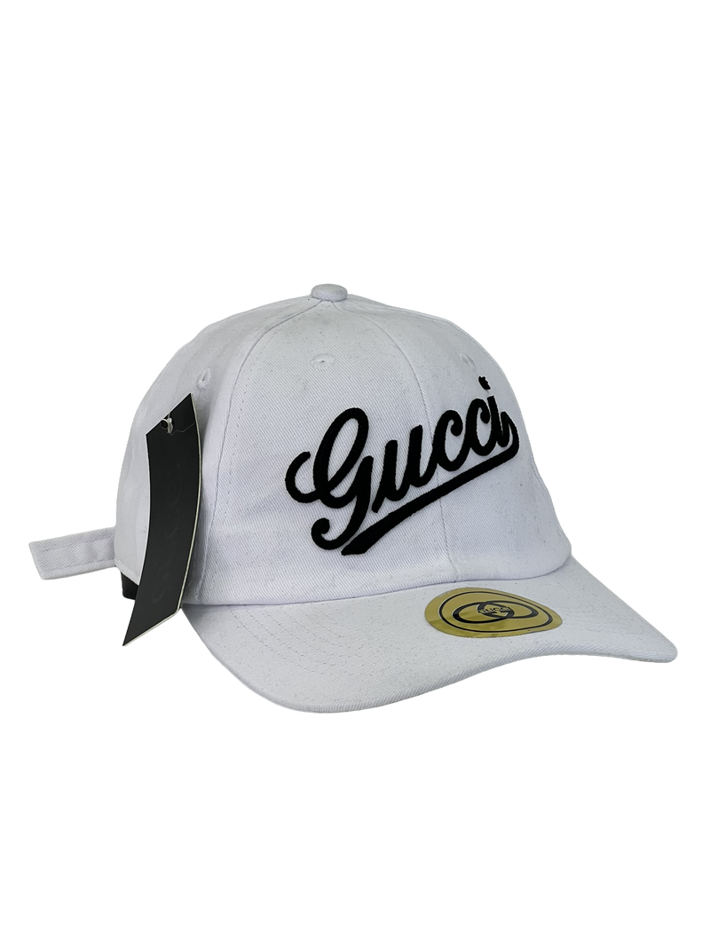 Boné Casual Gucci BIG - Cor Branco Logo Preto