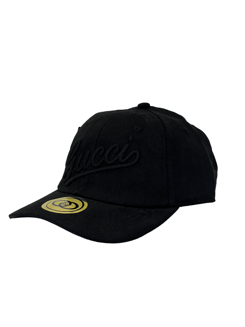 Boné Casual Gucci BIG - Cor Preto Logo Preto