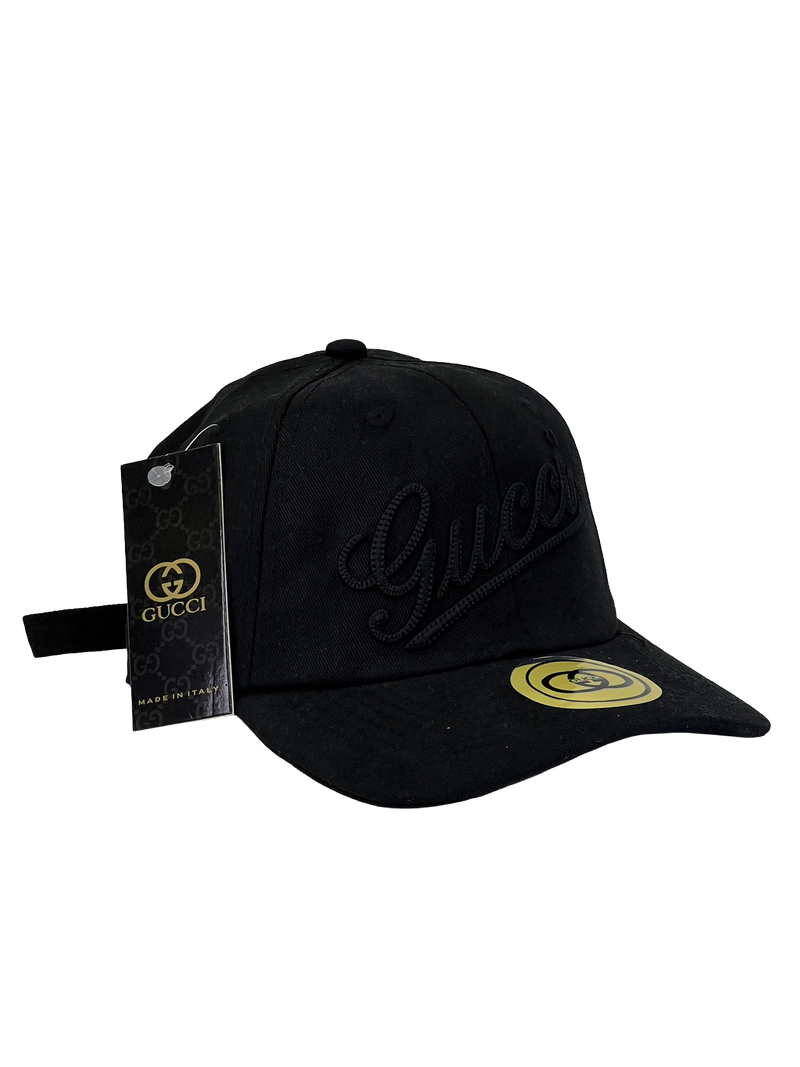 Boné Casual Gucci BIG - Cor Preto Logo Preto