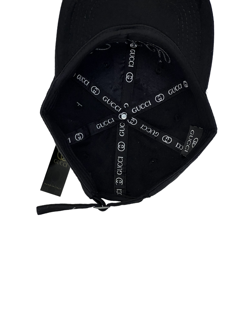Boné Casual Gucci BIG - Cor Preto Logo Preto