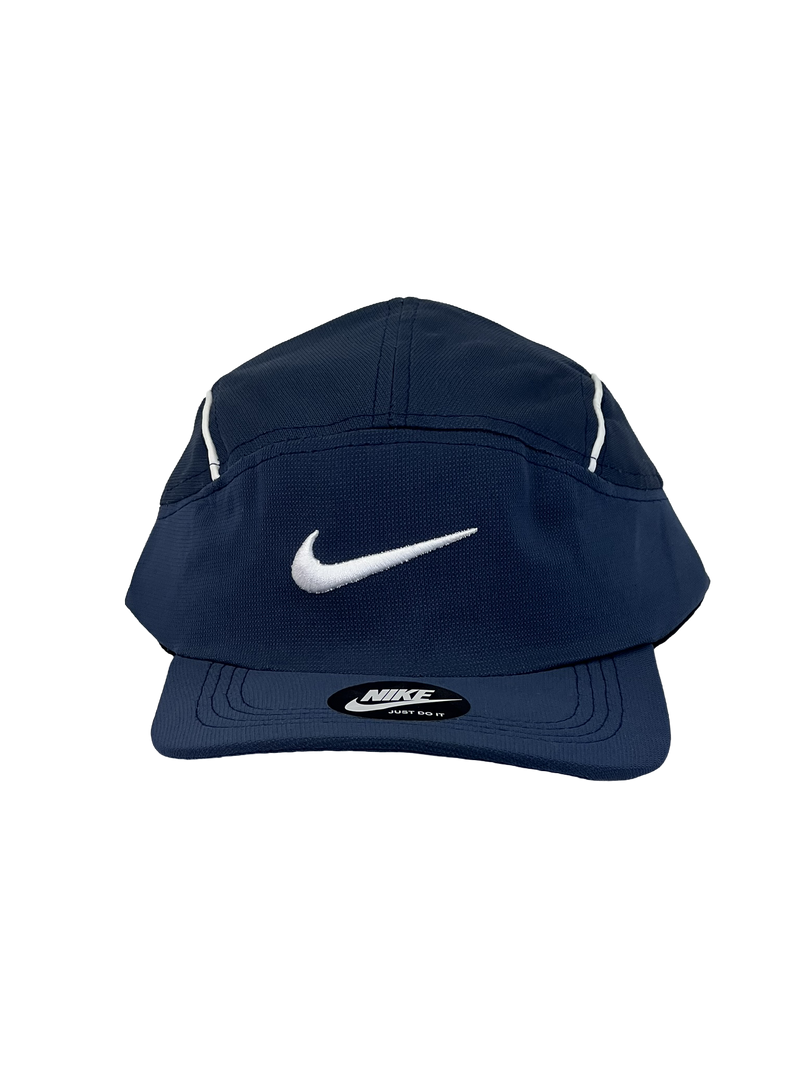 Boné Casual Nike Basic Two Nylon - Cor Azul Escuro Logo Branco