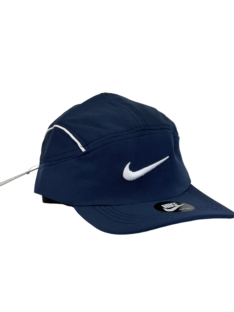 Boné Casual Nike Basic Two Nylon - Cor Azul Escuro Logo Branco