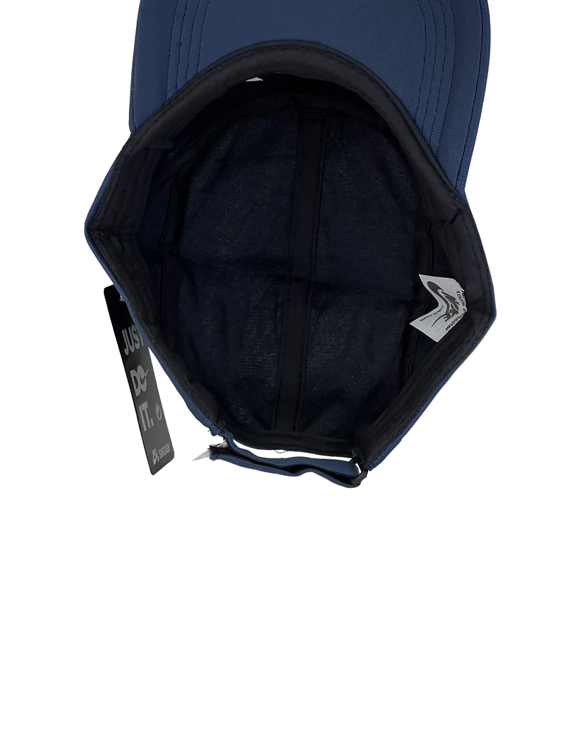 Boné Casual Nike Basic Two Nylon - Cor Azul Escuro Logo Branco