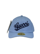 Boné Urbano Gucci BIG - Cor Azul Claro Logo Azul Escuro