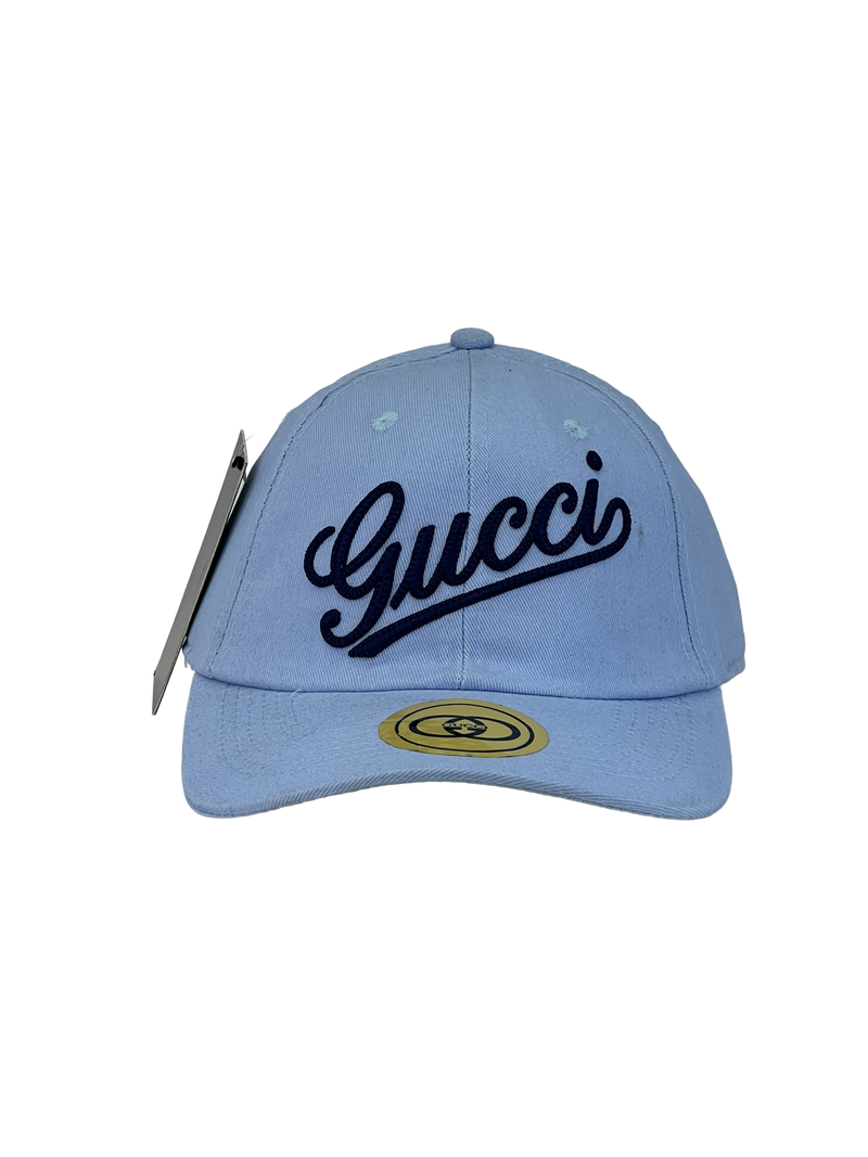 Boné Urbano Gucci BIG - Cor Azul Claro Logo Azul Escuro