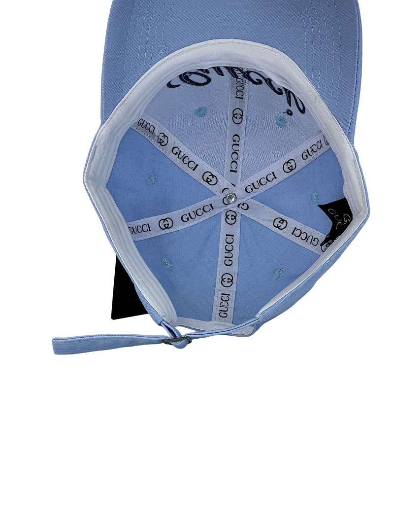 Boné Urbano Gucci BIG - Cor Azul Claro Logo Azul Escuro