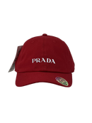 Boné Casual Prada Classic Transluc - Cor Vermelho Logo Branco