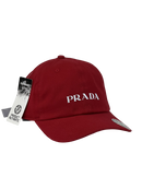Boné Casual Prada Classic Transluc - Cor Vermelho Logo Branco