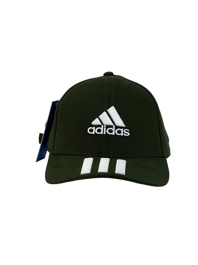 Boné Urbano Adidas Classic Listras - Cor Verde Militar Logo Branco