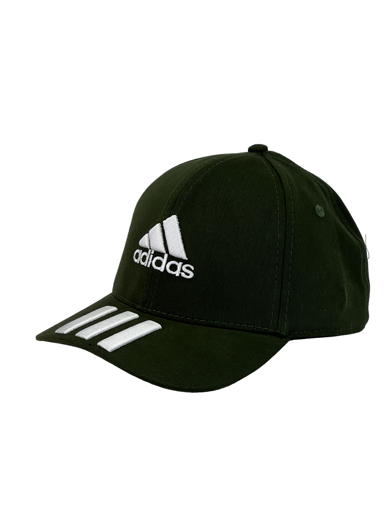 Boné Urbano Adidas Classic Listras - Cor Verde Militar Logo Branco