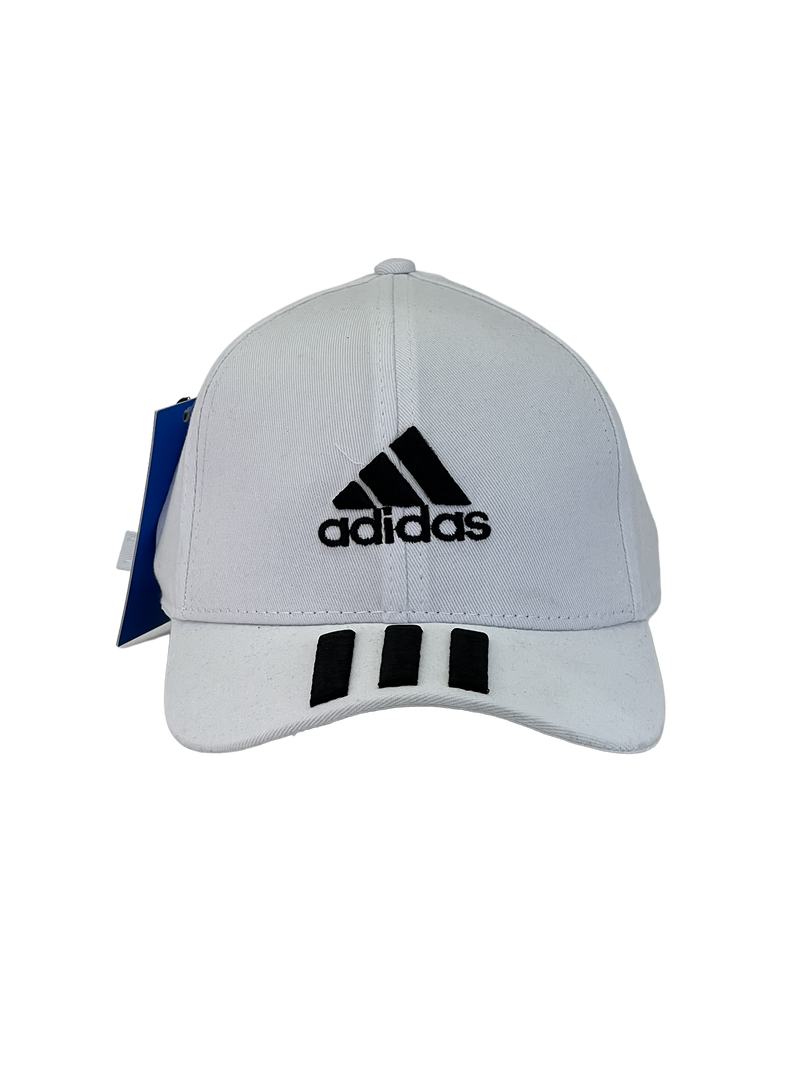 Boné Urbano Adidas Classic Listras - Cor Branco Logo Preto