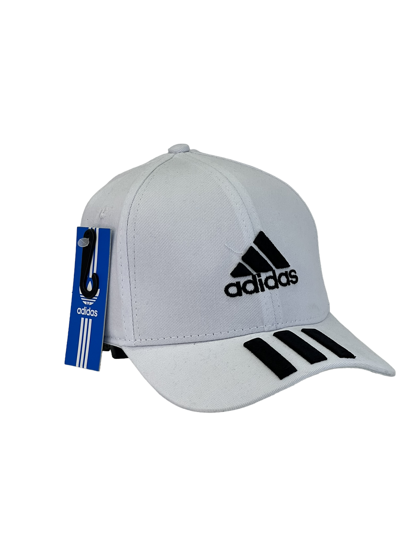 Boné Urbano Adidas Classic Listras - Cor Branco Logo Preto