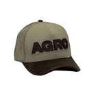 Boné Trucker AGRO Basic - Cor Bege  Logo Marrom