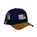 Boné Trucker Agro Bora Pescar - Cor Azul Escuro  Logo Original