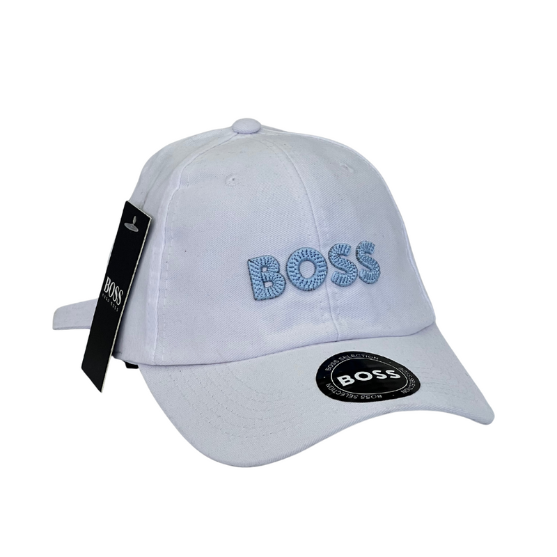 Boné Casual Hugo Boss BOSS MEDIUM - Cor Branco  Logo Azul Bebe