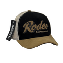 Boné Trucker Rodeo AgroFarm - Cor Preto e Bege  Logo Marrom