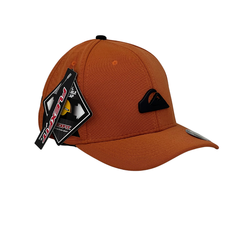 Boné Fitted Quiksilver Basic - Cor Laranja  Logo Preto