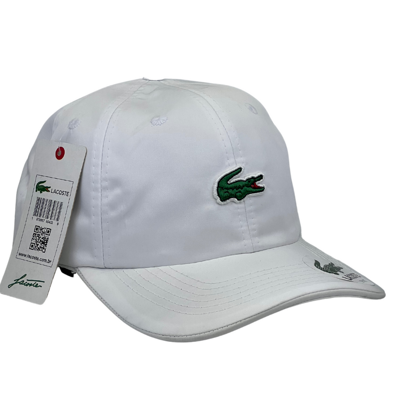 Boné Casual Lacoste Basic - Cor Branco  Logo Oficial